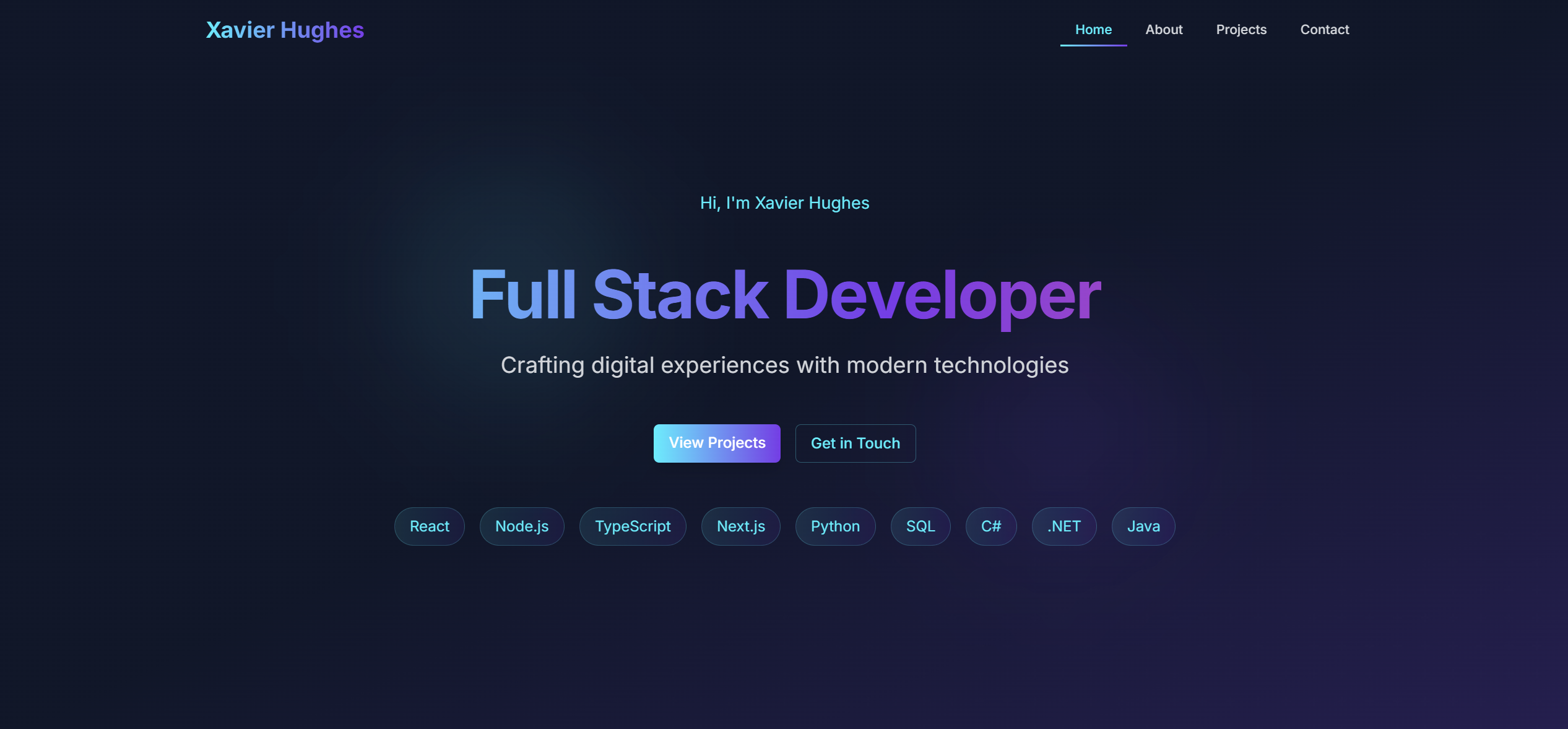 Xavier Hughes | Full Stack Developer